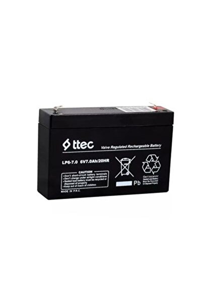 Ttec 6V 7Ah Bakımsız Kuru Akü