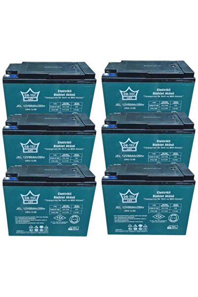 ORTEC 12V 80AH Elektrikli Bisiklet Aküsü - Jel Akü 6 Adet