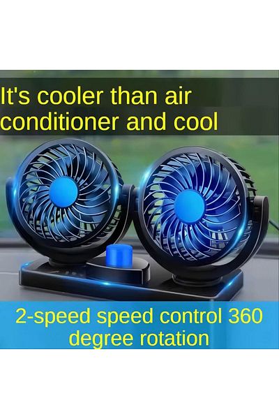 Generic 360 Degree Rotating Car Fan 140456 Black
