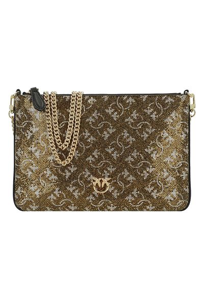 PİNKO Flat Classic Clutch Tasche Leder 25 cm
