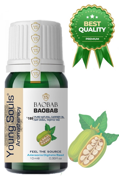 YOUNG SOULS Aromatherapy Baobab Carrier Oil ( Cold Pressed ) Baobab Bitkisel Taşıyıcı Yağ ( Soğuk Sıkım ) 10 ml