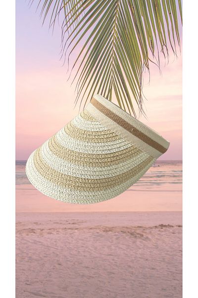BY SCK Women's Straw Hat Summer Beach Hat Premium Quality - Visor Hat