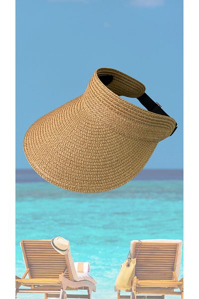 BY SCK Women's Straw Hat Summer Beach Hat Premium Quality - Visor Hat