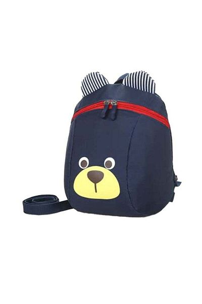 Generic Graphic Printed Zipper Closure Backpack Dark Blue