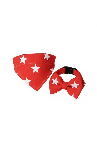 MS Pet Design Adjustable Cat Dog Bandana Bow Tie Set