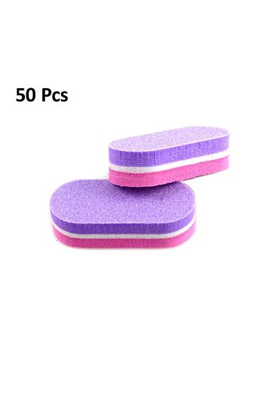 Choice Pink Purple 50 Pcs Mini Nail Files Block Grit Sponge Buffers for Acrylic Nails Buffing Block Double