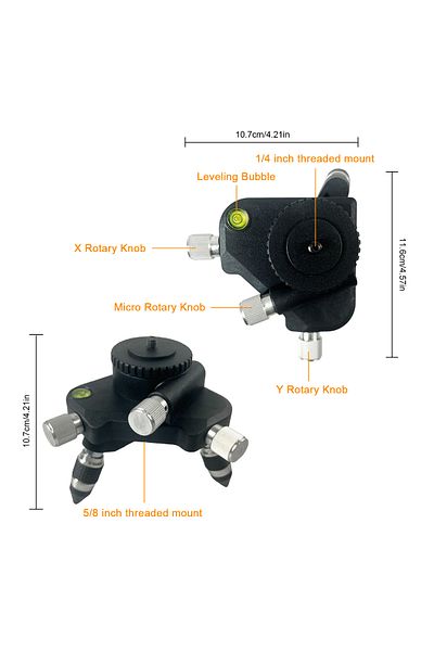 Choice laser level Metal Base 360 Rotation Adjustment Tripod Bracket Base for 1/4- or 5/8-inch interface...
