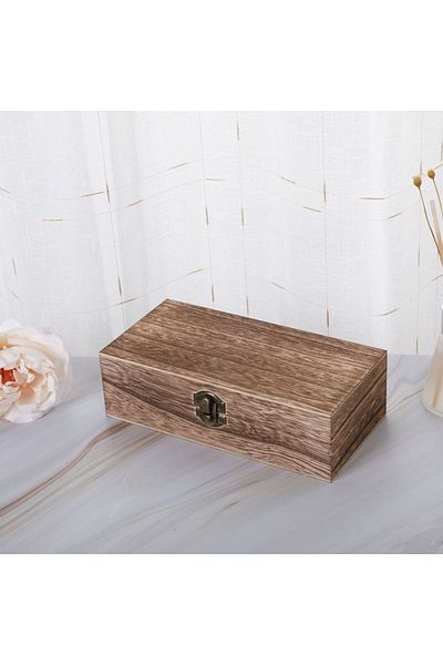 Choice Light Color Retro Rectangular Wooden Storage Box Clamshell Desktop Organizer Jewelry Gift Box for Ho