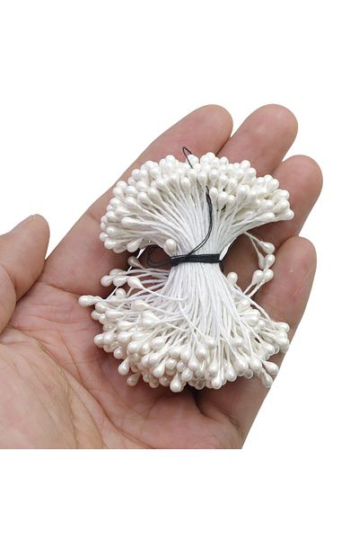 Choice White 240pcs 3mm Pearlescent Simulated Flower Stamens For Flower Arrangements And Diy Crafts, Pearle