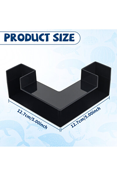 Choice1 قطعة واحدة سوداء، نصف قطعة من نفق تحت الأرض لحوض السمك على شكل حرف L،...