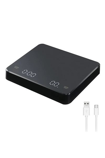 Choice Black Digital Coffee Scale with Timer LED Screen Espresso USB 3kg Max.Weighing 0.1g High Precision M