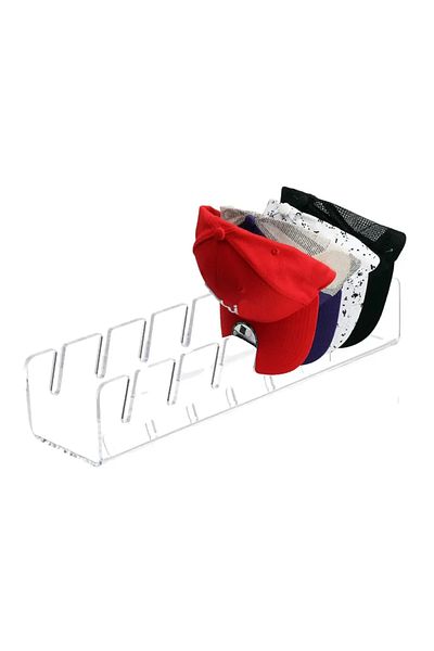 Choice 1pc Transparent Acrylic Cap Storage Rack With Slots Baseball Cap Display Stand Cap Storage Container