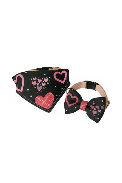 MS Pet Design Adjustable Cat Dog Bandana Bow Tie Set