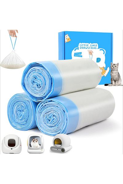 Choice 3 roll 45count cat Litter Bags for Automatic Litter Box Extra-Thick Cat Litter Box Liners for MeoWan
