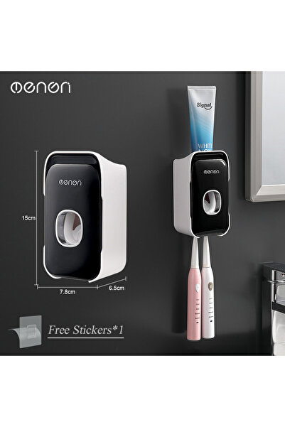 Choice موزع معجون أسنان أوتوماتيكي من MENGNI باللون الأسود، مثبت على الحائط، عصارة معجون أسنان للحمام