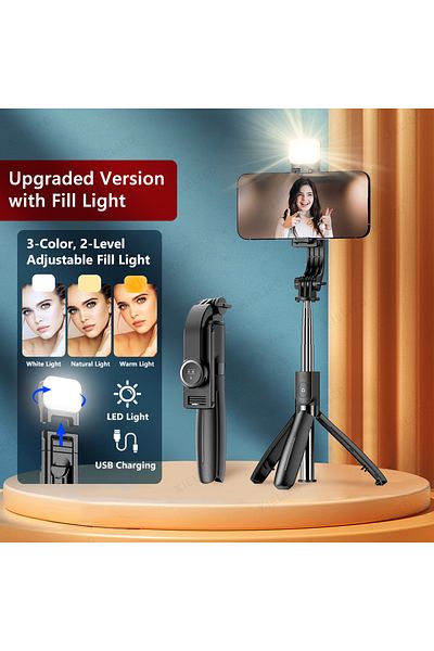 Choice With Storage Bag Tripod with Light L21 Phone Selfie stick Tripod with Wireless Bluetooth LED Fill Li