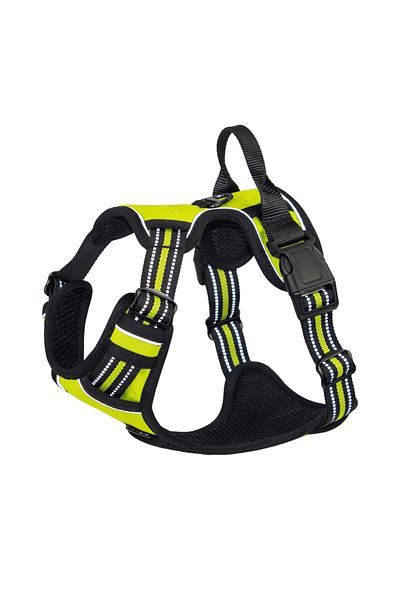Choice1 XL Yellow No Pull Dog Harness Front Clip Heavy Duty Reflective Easy Control Handle for Large Dog Wal