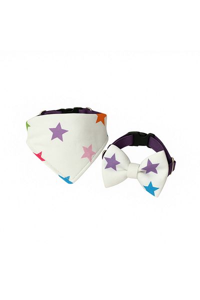 MS Pet Design Adjustable Cat Dog Bandana Bow Tie Set