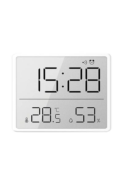 Choice White Ultra Thin Alarm Clock LCD Large Screen Digital Temperature Hygrometer Simple Alarm Clock Magn