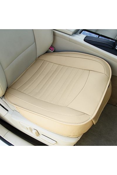 Choice BEIGE front 1 PC Luxury PU Leather Car Seat Cover Comfortable And Breathable All Year Round Protecto