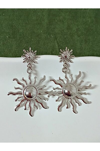 mos&more Silver Sun Dangle Women Earrings