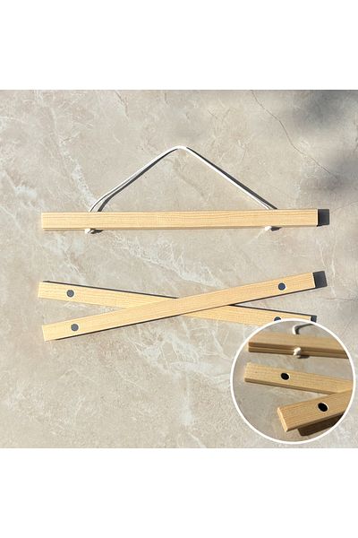 Choice 30cm(11.8IN) Pine Wood Magnetic Frames Teak Pine Wood Picture Poster Hanger Frame For Wall Art Canva