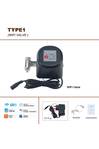 Choice EU Plug TYPE1 Tuya Wifi Smart Valve Controller Bluetooth Timer For Water Gas Compatible With Alexa G