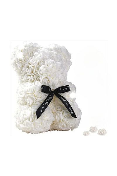 Choice White 2025 New Artificial Flower Eternal Rose Teddy Bear for Mom Mother's Day Birthday Valentine's D