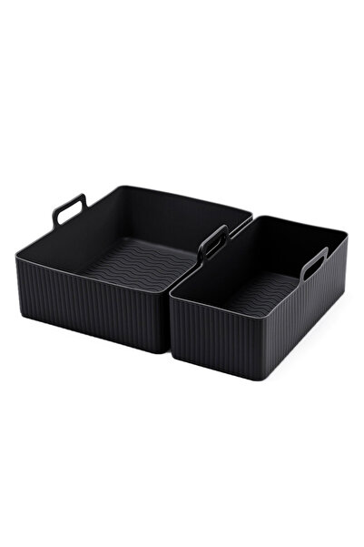 Choice طقم من قطعتين باللون الأسود من السيليكون لقاعدة مقلاة الهواء، قالب صين...