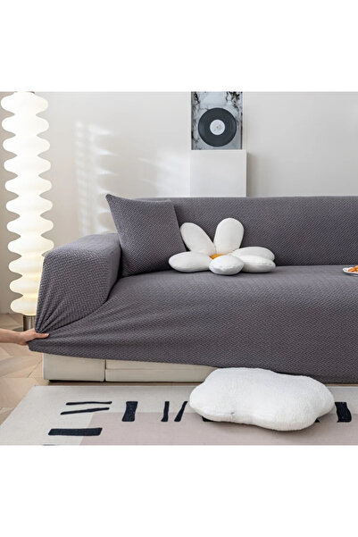 ÖZMAKAN High Quality 3 Seater Jacquard Sofa Cover - Elastic and Washable 1 Piece