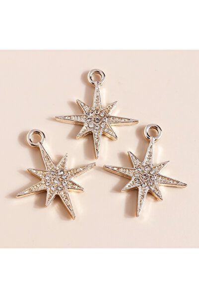 Choice 10 قطع ذهبية 27 × 20 مم من دلايات النجوم الكريستالية اللامعة لصنع الأق...