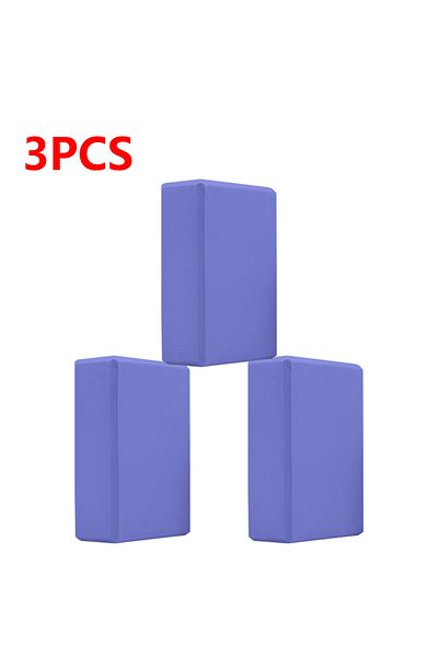 JOCESTYLE 3PCS Retro Blue EVA Yoga Block Solid Color Yoga Balance Bricks Moisture-Proof High Density Yoga Bloc