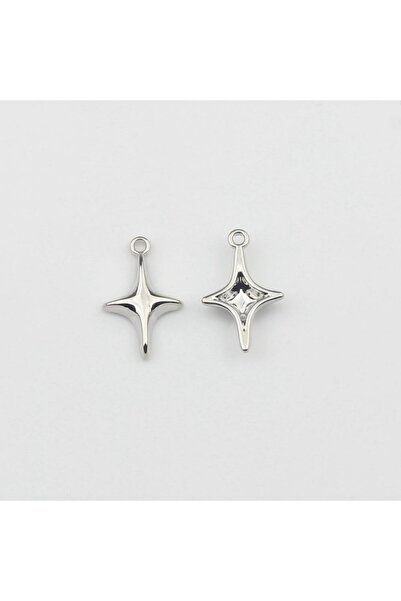 Choice 10 قطع من دلايات نجمة صغيرة بسيطة من سبائك الزنك الفضي لصنع المجوهرات ...