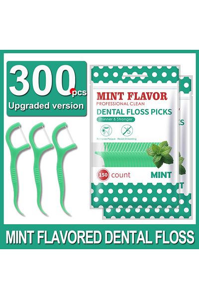 Choice 300pcs 300pcs Peppermint Large Bag Dental Floss Sticks - Clean the Gaps Between Teeth - Portable Di