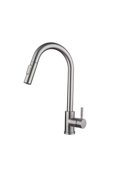 Choice Khaki Stainless Steel Pull-out Hot And Cold Water Mixing Faucet For Kitchen, Vegetable Sink, Washbas