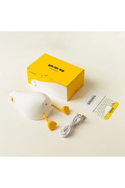 Choice Yellow Lying Flat Duck Night Light Silicone Cute Light Up Yellow Duck 3-level Bedside Desk Touch Nig
