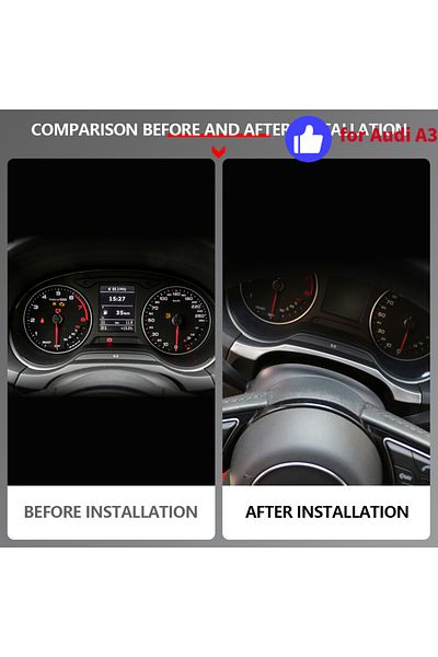 Choice Car Dashboard Sticker Dash Board Strip Trim for Audi A3 8V 2013 2014 2015 2016 2017 2018 2019 Sta...