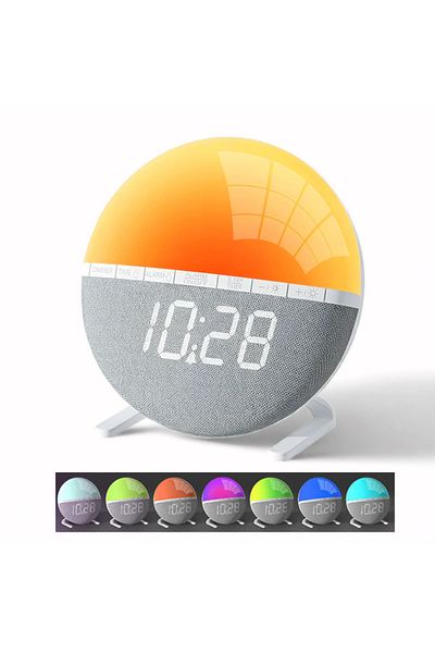 Choice RGB Sunrise Alarm Clock Wake Up Light Clock Night Light Sunrise Sunset Simulation Digital Clock De