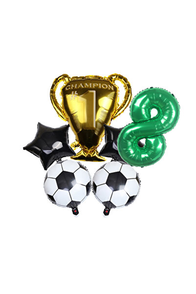 Choice مجموعة أخرى من 6 قطع، 8 بالونات فويل خضراء مرقمة رقميًا مقاس 32 بوصة، ...