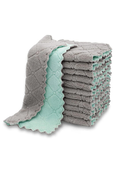 Choice 10pcs Grey and Grey 5/10/20pcs Microfiber Kitchen Cloth Dish Towels Su...