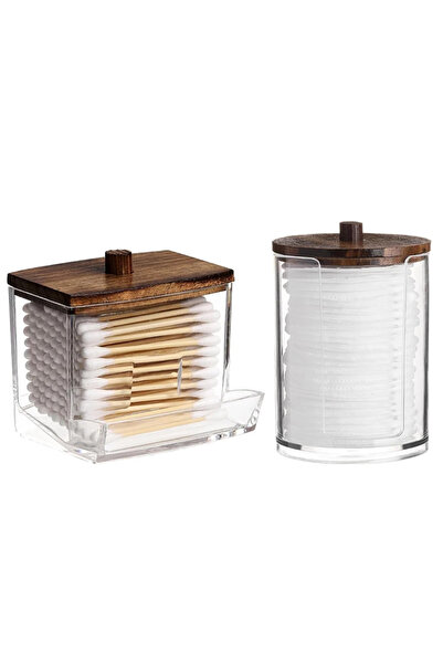 Choice طقم منظم ملحقات الحمام مكون من قطعتين مع حامل تخزين وأغطية بلاستيكية ش...