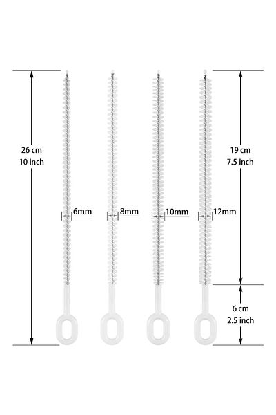 Choice 4 pack Heavy-Duty Straw Cleaning Brushes for Stanley Tumbler, 6mm & 10mm Straw Cleaning Brush for di