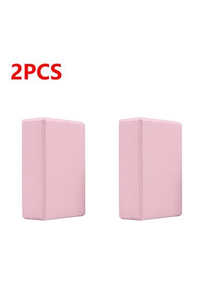 JOCESTYLE 2PCS Pink EVA Yoga Block Solid Color Yoga Balance Bricks Moisture-Proof High Density Yoga Blocks Bod