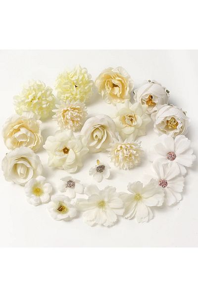 Choice Beige White Rose Mixed Artificial Flowers Wedding Marriage Decoration Fake Flower for Home Room Deco