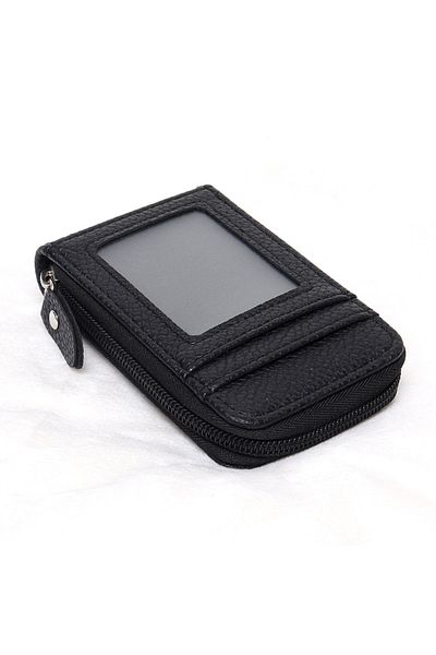 Choice Black Organ Card Bag Korean Edition Portable Women's Short Bank Card Cover Business Card Clip Zipper