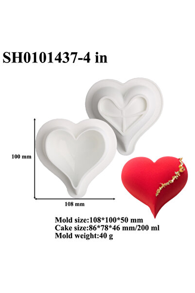 Choice SH0101437-4 inch Romantic Heart or Rose Design Silicone Cake Molds Val...