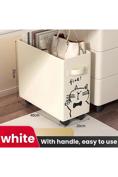 Choice White - Cat Storage Box under the Desk, Open Storage, Quilt Sundry Umbrella Cane Storage Box, Multi-