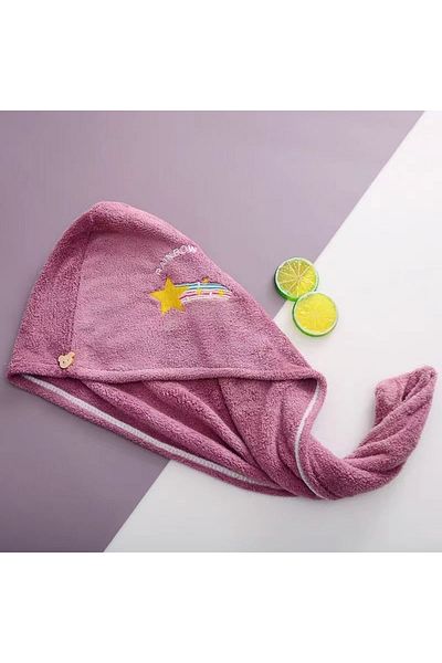 Choice Purple 1Pc Dry Hari Cap, Coral Fleece, Polyesler Hair Drying Quick Towel Microfiber Shower Single Ba