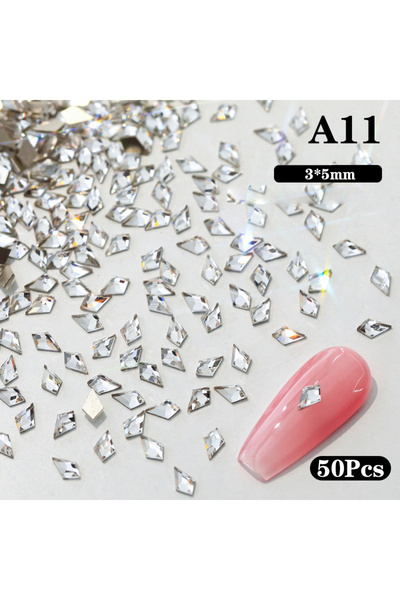 Choice A11 50 قطعة عشوائية صغيرة مدببة من الأسفل بأشكال مختلطة من مجوهرات الك...