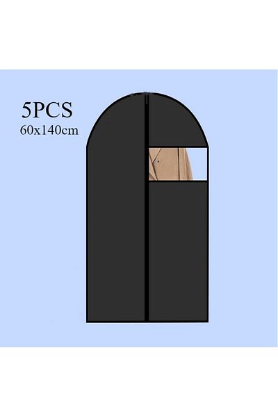Choice 5pcs Black-60x140cm 5pcs Dustproof Clothing Covers Waterproof Clothes Dust Cover Coat Suit Dress Pro
